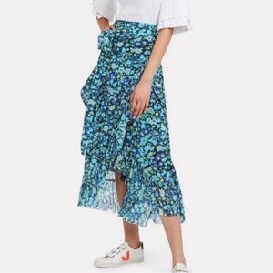Ganni floral wrap skirt sz 34
